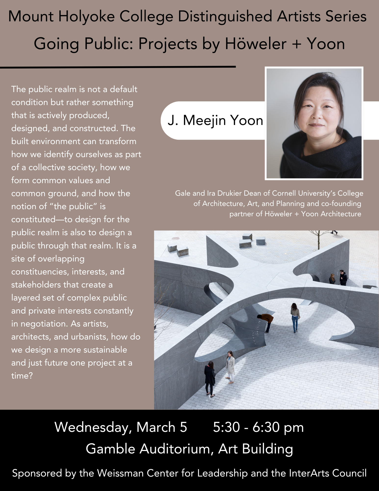 Poster for Distinguished Artists Series - J. Meejin Yoon