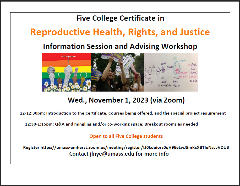 Flyer for RHRJ's Information Session and Advising Workshop