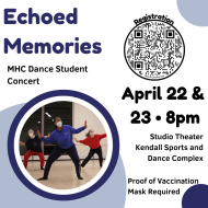 ID:  A blue and white flyer with an image of students dancing in the bottom left corner. There is a QR code in the top right corner and text throughout the flyer announcing the event and providing details.