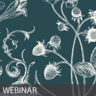 Floral pattern with text reading "Webinar"