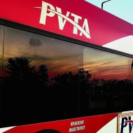 Side of bus with the logo PVTA